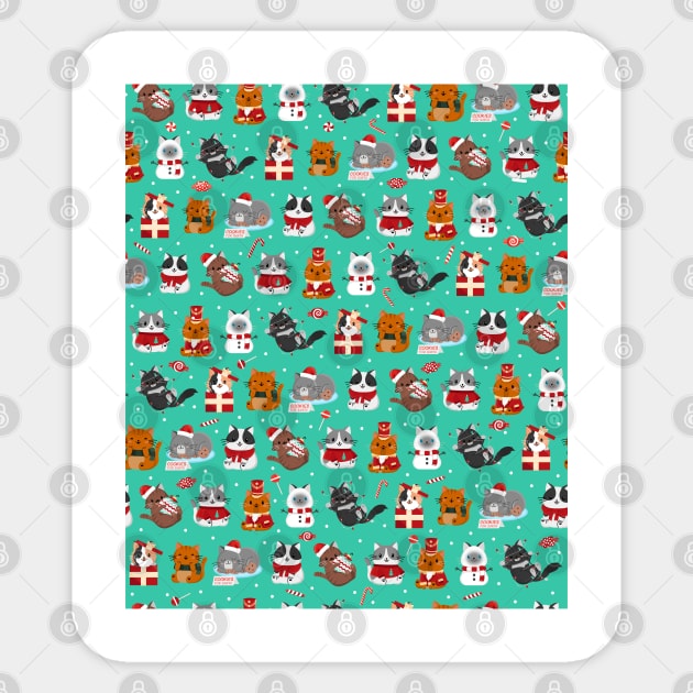 Christmas Kitties Sticker by CrystalColleen